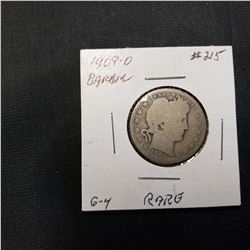 1909 O Barber Quarter