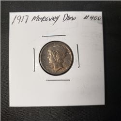 1917 Mercury Dime Toned