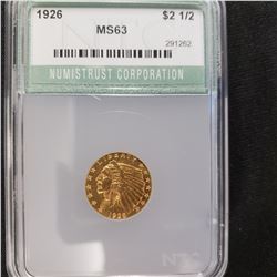 1926 $2.50 Indian Head  Gold