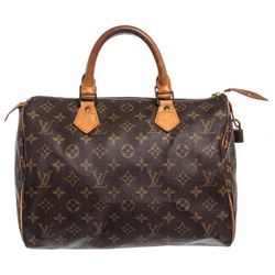 Louis Vuitton Monogram Canvas Leather Speedy 30 cm Bag