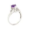 Image 4 : 1.10 ctw Amethyst and Diamond Ring - 14KT White Gold