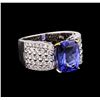 Image 1 : 14KT Two-Tone Gold 4.53 ctw Tanzanite and Diamond Ring