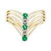 Image 2 : 0.30 ctw Emerald and Diamond Ring - 14KT Yellow Gold