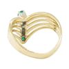 Image 3 : 0.30 ctw Emerald and Diamond Ring - 14KT Yellow Gold