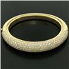 Image 3 : 18k Yellow Gold 15.90 ctw Pave Set F VS Round Diamond Dome Bangle Bracelet
