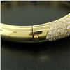 Image 5 : 18k Yellow Gold 15.90 ctw Pave Set F VS Round Diamond Dome Bangle Bracelet