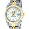 Image 1 : Rolex Ladies 2 Tone 14K White Index Fluted Datejust Wristwatch