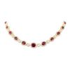 Image 1 : 36.75 ctw Ruby and Diamond Necklace - 14KT Yellow Gold