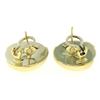 Image 6 : Italian 14K White & Yellow Gold Round Domed Textured Omega Button Earrings 13.9g