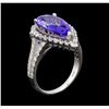 Image 4 : 3.73 ctw Tanzanite and Diamond Ring - 14KT White Gold