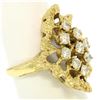 Image 7 : 18K Yellow Gold 1.00 ctw F VS1 Diamond Open Textured Nugget Cocktail Ring