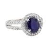 Image 1 : 2.45 ctw Sapphire and Diamond Ring - 14KT White Gold