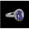 Image 1 : 4.18 ctw Tanzanite and Diamond Ring - 14KT White Gold