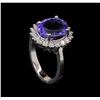 Image 4 : 5.18 ctw Tanzanite and Diamond Ring - 14KT White Gold