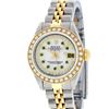 Image 2 : Rolex Ladies 2 Tone 14K MOP Emerald String Diamond Datejust Wristwatch