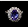 Image 2 : 3.16 ctw Tanzanite and Diamond Ring - 14KT White Gold