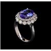 Image 4 : 3.16 ctw Tanzanite and Diamond Ring - 14KT White Gold