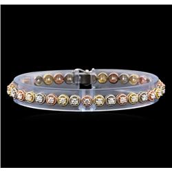 2.98 ctw Diamond Bracelet - 14KT Tri Color Gold