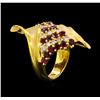 Image 3 : 1.59 ctw Ruby and Diamond Ring - 18KT Yellow Gold