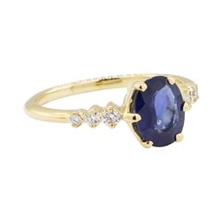 1.43 ctw Sapphire and Diamond Ring - 14KT Yellow Gold