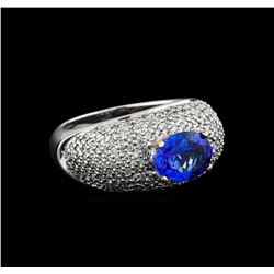 14KT White Gold 1.85 ctw Tanzanite and Diamond Ring