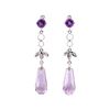 4.75 ctw Amethyst and White Sapphire Earrings - 10KT White Gold
