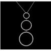 Image 2 : 1.03 ctw Diamond Circle Pendant with Chain - 18KT White Gold