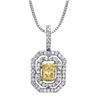 18k Two Tone Gold 0.69CTW Diamond Pendant, (VS1-VS2/Nat-yel/G-H)