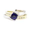 Image 2 : 1.10 ctw Sapphire and Diamond Ring Set - 14KT Yellow and White Gold