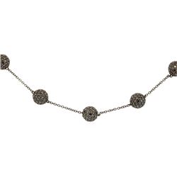 28.5 ctw Diamond Necklace - 14KT Gold, White And Black Rhodium