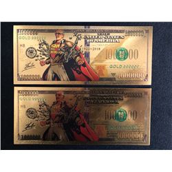 Stan Lee Colorful Gold Foil One Million Banknotes Paper Money Souvenir