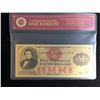 Image 2 : CERTIFICATE OF AUTHENTICITY GOLD BANKNOTE (1000 DOLLARS)