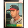 Image 1 : 1961 Topps Baseball #120 Eddie Mathews