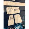 Image 2 : ALEX BILODEAU SIGNED 2010 VANCOUVER OLYMPICS FRAMED FLAG (36X60)