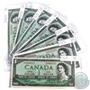 Image 1 : Lot of 7x 1954 $1 Banknotes, all notes in VF or better condition with different pre-fixes.