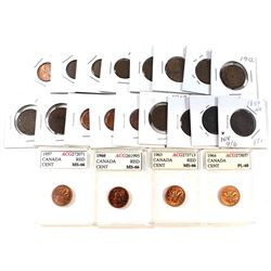 Estate lot of Canada 1-cent coins dated between 1876-2012. lot includes 1876, 1888, 19