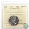 Image 1 : 1947 Canada 25-cent ICCS Certified MS-62