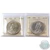 Image 1 : 1935 (Cleaned) & 1936 Canada Silver $1 ICCS Certified EF-40. 2pcs