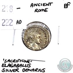 Rome 218-222 AD 'Sacrificing' Elagabalus Silver Denarius Extra Fine