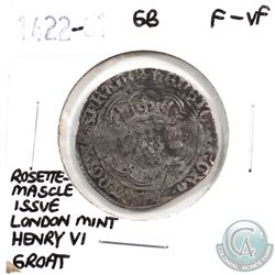 Great Britain 1422-61 Rosette-Mascle Issue London Mint Henry VI Groat F-VF