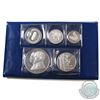 Image 1 : Iran 1971 Empire 5-coin .999 Fine Silver Proof Set in Blue Folder with COA (Tax Exempt).