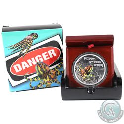 Perth Mint Issue: 2008 Tuvalu $1 Blue-Ringed Octopus Fine Silver Coin (Capsule lightly scratched) Ta