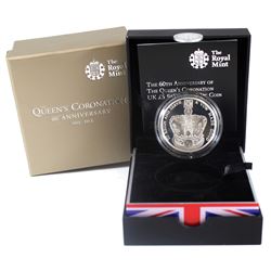 United Kingdom 2013 5-Pound the 60th Anniversary of the Queen's Coronation Silver Piedfort Coin. Ple
