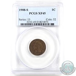 USA 1908S Cent PCGS Certified XF-45