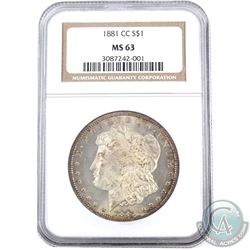 USA 1881CC Silver $1 NGC Certified MS-63