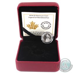 Canada 2014 $5 Portrait of Nanaboozhoo Platinum Coin (missing outer sleeve) Tax Exempt.