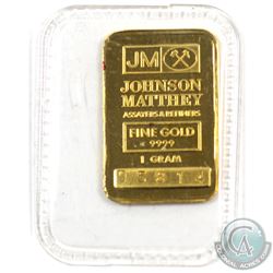 Johnson Matthey 1 GRAM Fine Gold Bar 'Sealed' (TAX Exempt). Serial # 05814