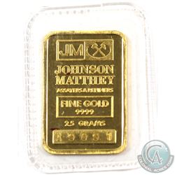 Johnson Matthey 2.5 GRAM Fine Gold Bar 'Sealed' (TAX Exempt). Serial # A9091