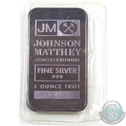 Ultra Scarce Johnson Matthey 1oz Fine Silver Promotional Bar with 'The Printing House' Reverse (TAX 