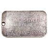 Image 1 : Ultra Rare! 1974 Johnson Matthey & Mallory 1oz Fine Silver Bar with Blank Reverse (Tax Exempt). Hole